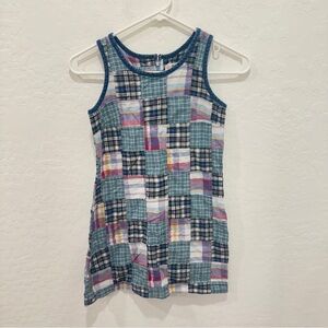 Vintage Christie Brooks Madras Colorful Patchwork Dress Girls 10-12 Casual